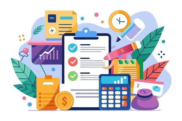 Conceptos de pago de impuestos Análisis de datos Documentos de trabajo Informe de investigación financiera y cálculo de la declaración de impuestos