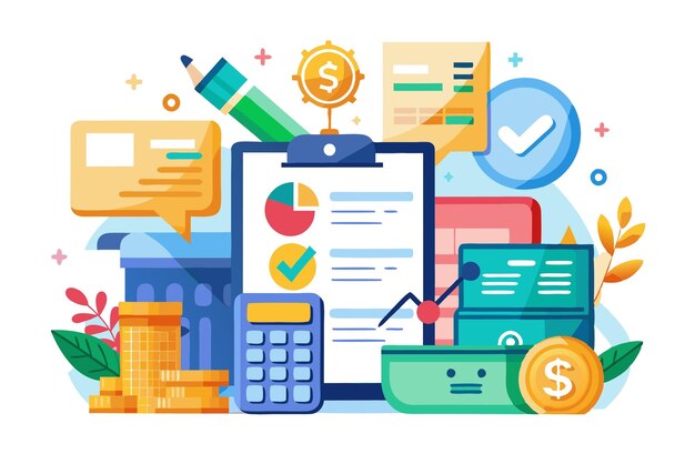 Conceptos de pago de impuestos Análisis de datos Documentos de trabajo Informe de investigación financiera y cálculo de la declaración de impuestos