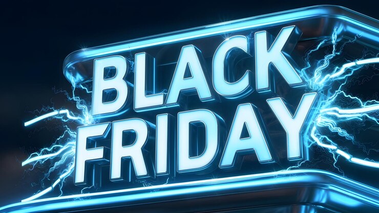Foto los conceptos de señales de ventas de neon del viernes negro son ia generativa