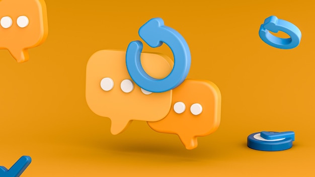 Conceptos de soporte al cliente Chat Bubble 3D Render