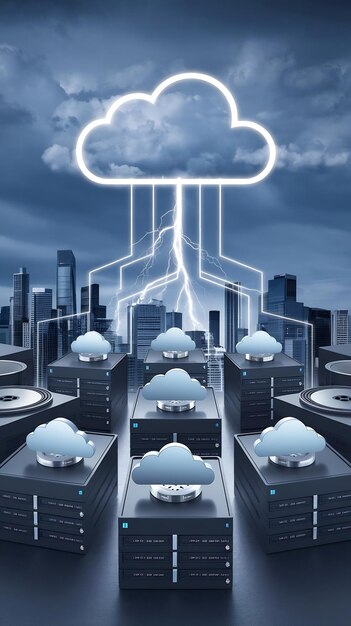 Los conceptos de tecnología de almacenamiento transfieren datos a plataformas de computación en la nube