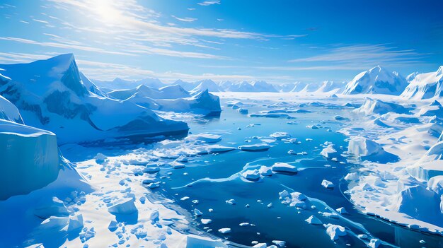 Conceptual del cambio climático y el calentamiento global con el derretimiento de los icebergs el aumento del nivel del mar y los extremos