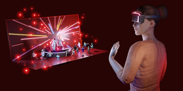 Concertos de festa em avatares do Metaverse e apresentações de música online através de óculos VR no Metaverse