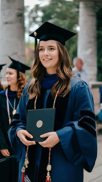 Concesión de felicitaciones y entrega del diploma con los graduados de la universidad