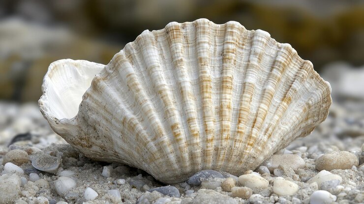 Foto concha de quahog quahog no fundo do oceano