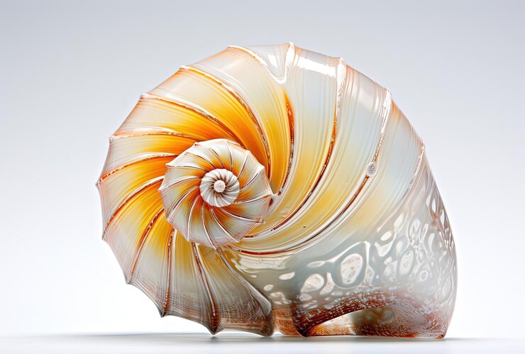 Foto una concha de mar en blanco al estilo de animalier