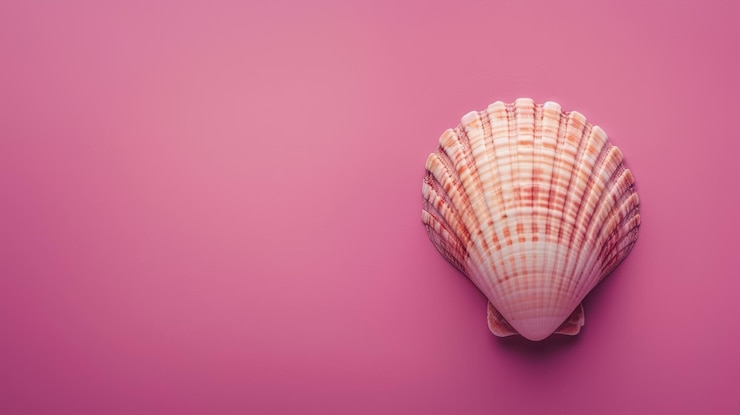 Foto concha de mar en un fondo magenta calmante perfecto para diseños inspirados en el océano ia generativa