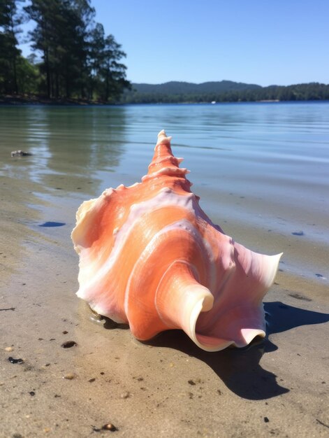 Una concha de mar en la playa