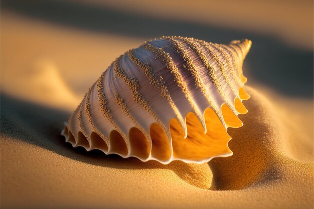 Concha en la playa de arena