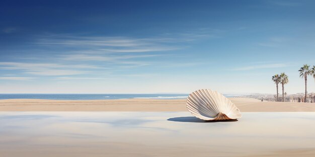 Foto una concha en una playa