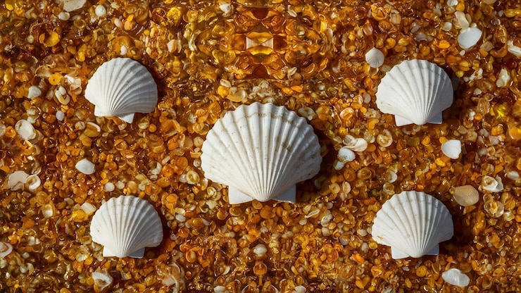 Foto conchas marinas en la arena