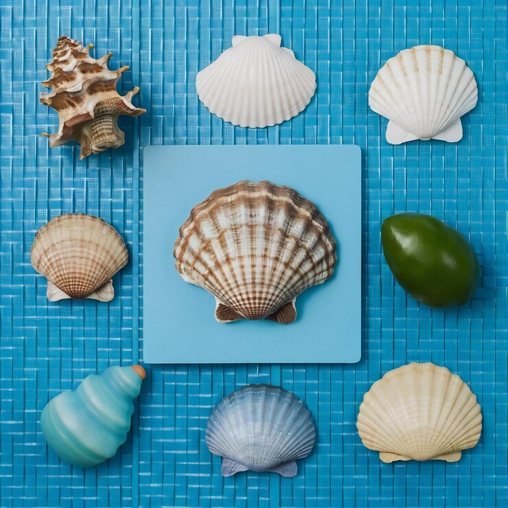 Foto las conchas marinas son un refugio seguro para la vida marina