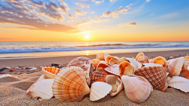 Foto conchas marinhas oceânicas de fundo