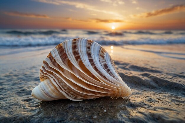 Foto conchas na praia com pérolas