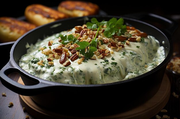 Foto conchiglie cremoso con espinaca y ricotta