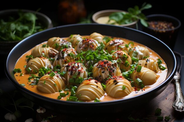 Foto conchiglie saborosa com molho de creme de tomate