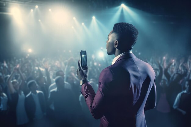 Concierto de hombre afroamericano Canción vocal Generar Ai