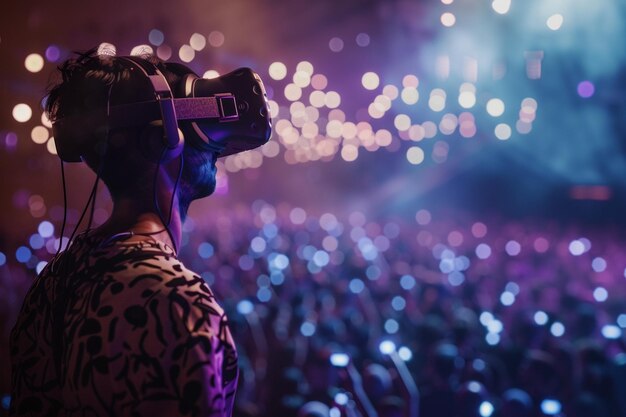 Foto concierto de realidad virtual con una diversa alineación de i