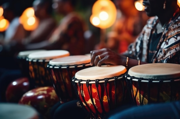 Foto conciertos musicales donde los intérpretes traen elementos de varios estilos culturales foco selectivo