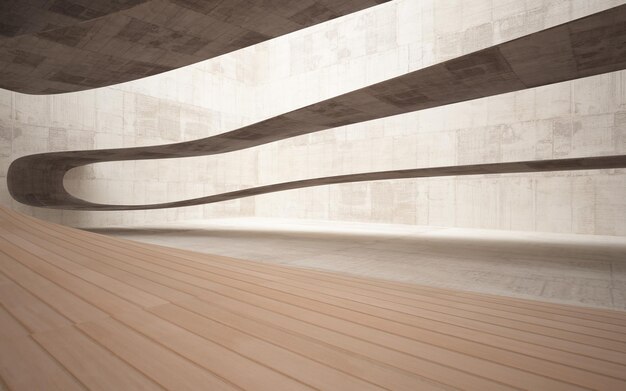 Concreto moderno minimalista abstrato e interior de madeira