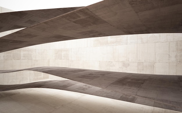 Concreto moderno minimalista abstrato e interior de madeira
