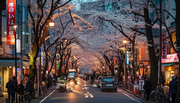 Una concurrida calle de Tokio en el Día Blanco