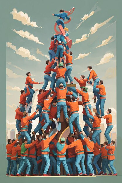 Foto concurso de castells campeonato de castellers