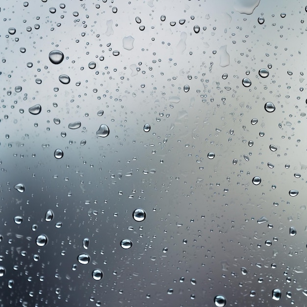 Condensação de água em vidro plano de fundo cinzento