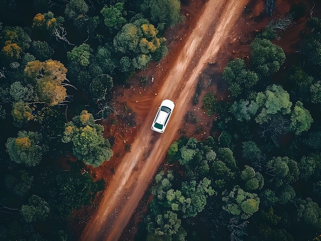 Foto condições das estradas da selva, imagens aéreas da floresta, vista aérea da estrada da floresta de cima.