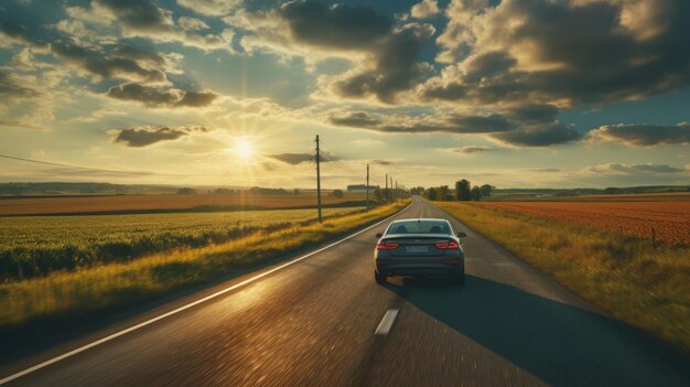 Conducción espectacular de automóviles en la carretera Una crítica de la cultura de consumo