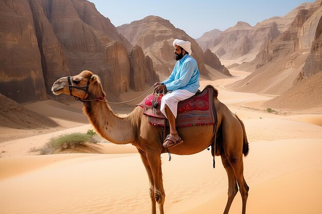 Conductor de camellos con turista