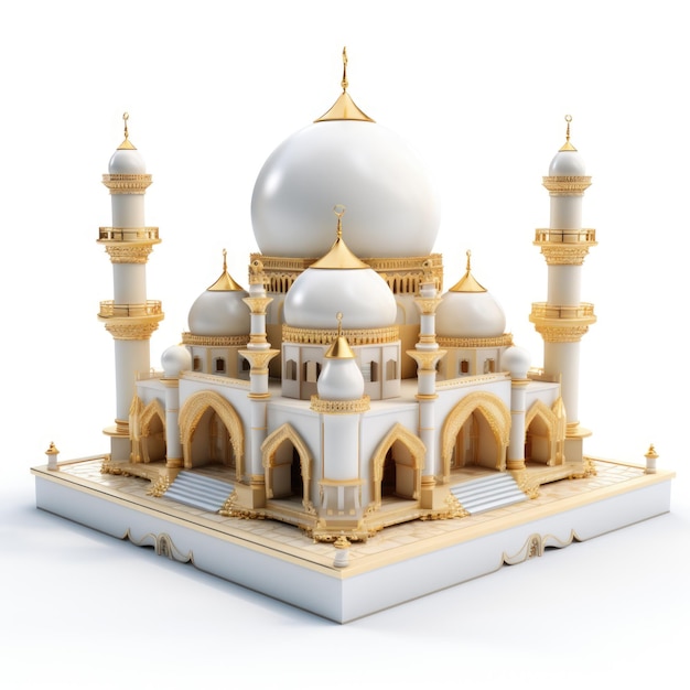 Ícone 3D de uma bela masjid