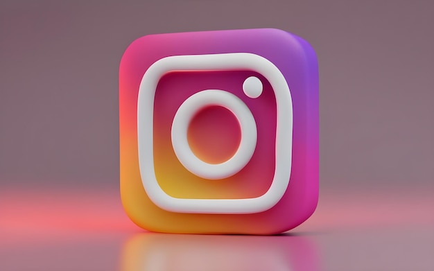 Ícone 3D do Instagram ai gerado