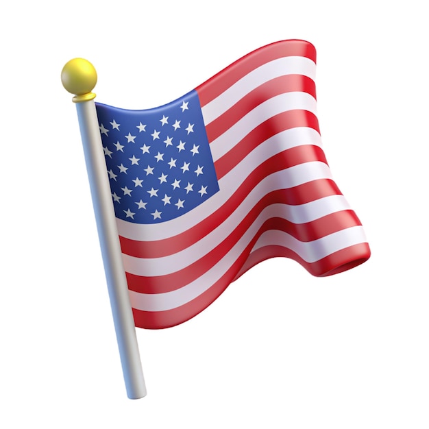 Ícone da bandeira americana em 3D