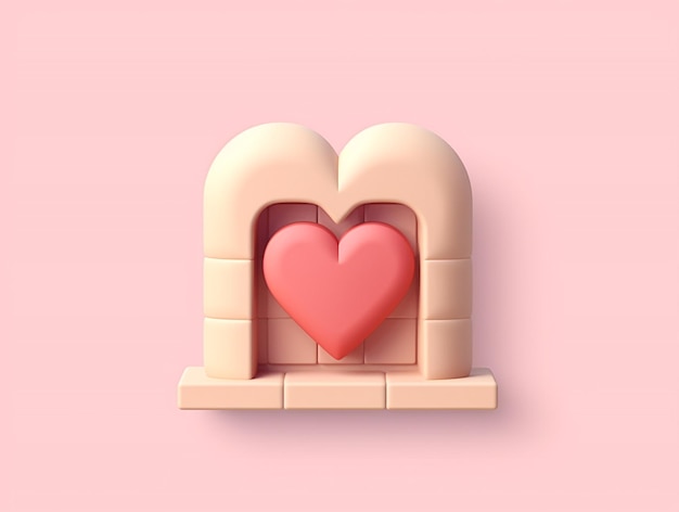 Ícone de amor em 3D