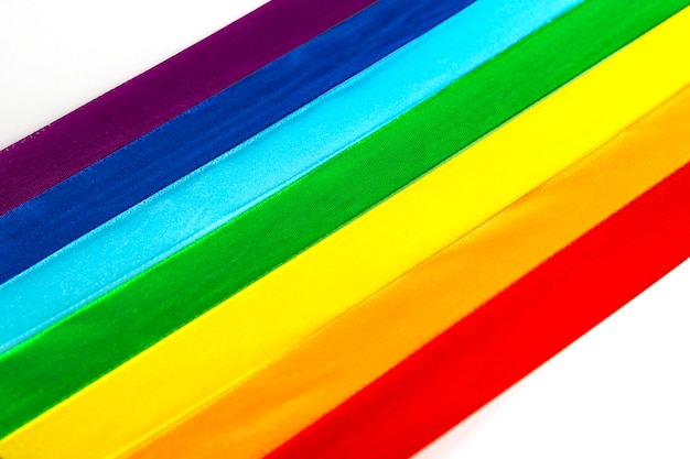 Ícone de bandeira da fita de cetim LGBT em branco