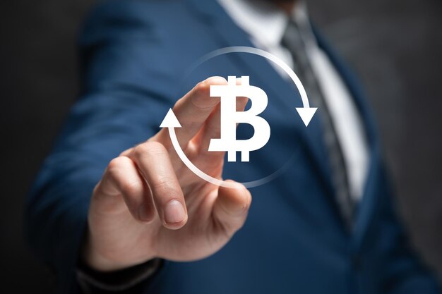 Ícone de Bitcoin em um círculo