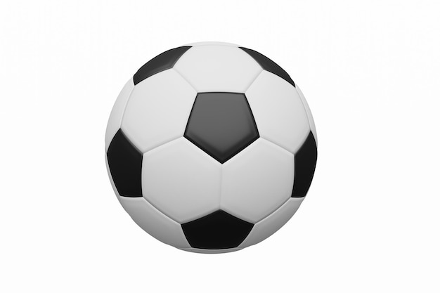 Ícone de bola de futebol de futebol clássico 3d isolado no fundo branco