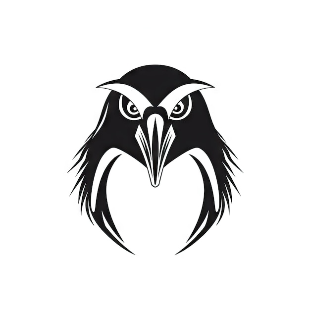 Ícone de Cabeça de Pinguim Silhueta de Pássaro de Gelo Logo da Antártida Símbolo da Antártica Ícone do Pinguim em fundo branco Ilustração gerativa de IA