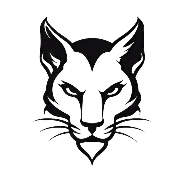 Ícone de cabeça de puma Retrato de puma mínimo Logotipo de puma Pantera silhueta Leão de montanha Ícone de lince Pictograma de IA generativa Ilustração