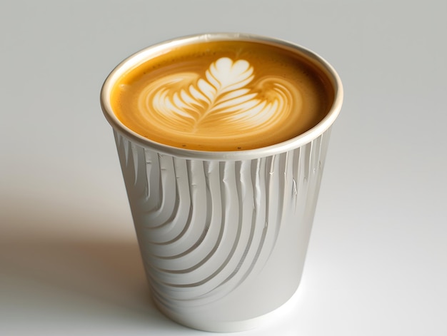 Ícone de café 3D xícara de café xícara de latte xícara de cerâmica com maquete de café