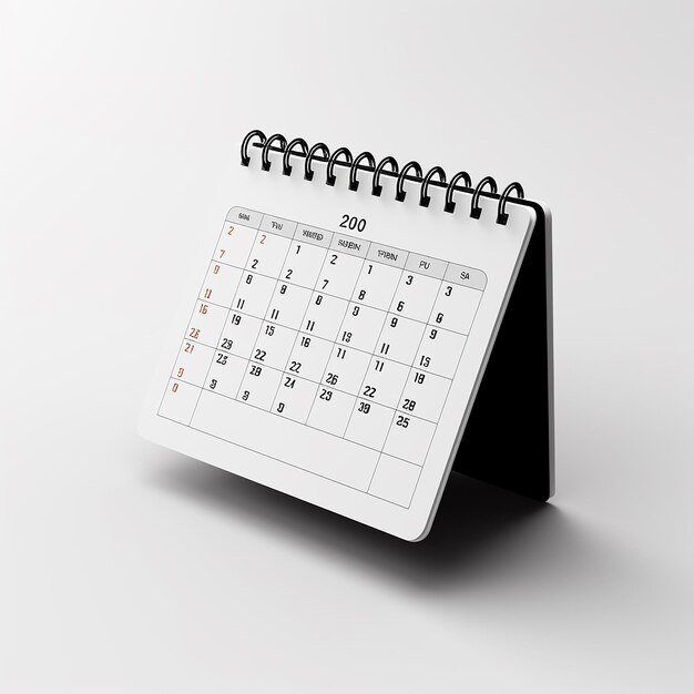 Ícone de calendário 3D de foto em fundo branco