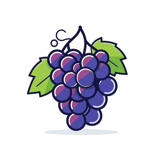 Ícone de desenho animado de uvas arte do logotipo jpg isolada em fundo branco gerado AI