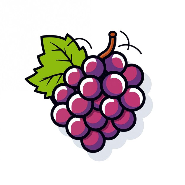 Ícone de desenho animado de uvas arte do logotipo jpg isolada em fundo branco gerado AI