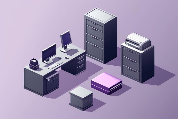 Ícone de fotocopiadora de escritório em estilo 3D