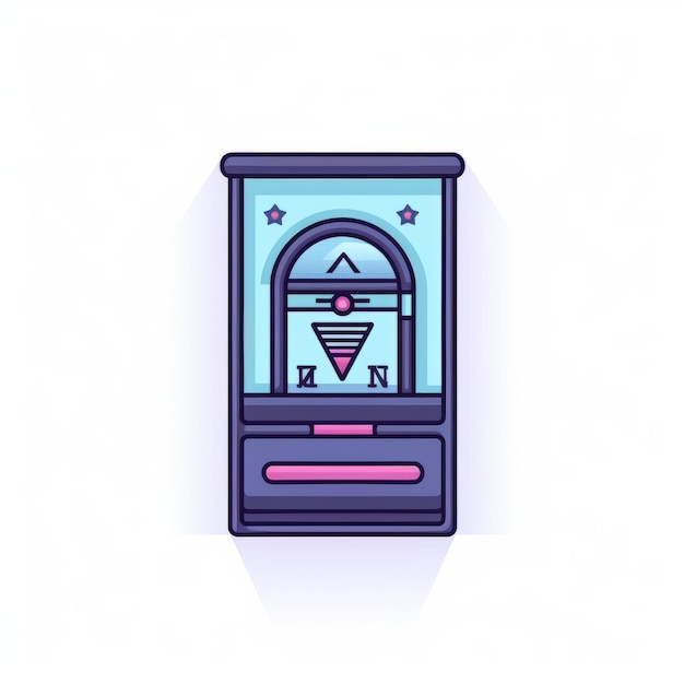 Ícone de máquina de arcade de estilo plano com elementos de Cryptopunk e Gloomcore