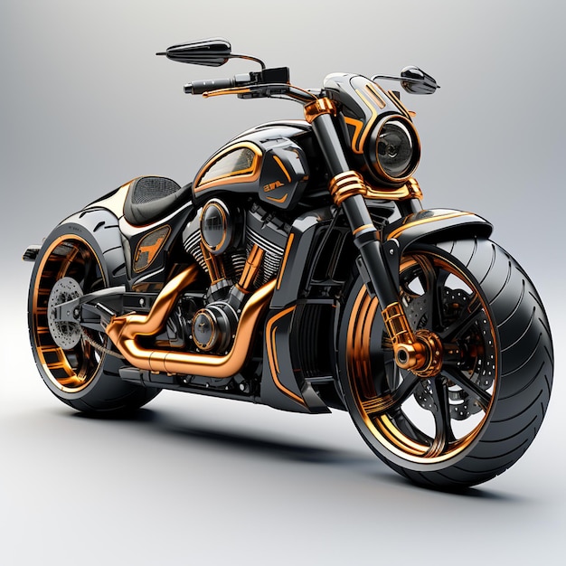 Ícone de motocicleta isolado ilustração de renderização 3d