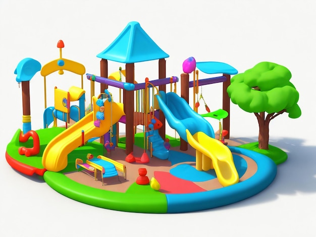 Ícone de playground para crianças do jardim de infância gerado por IA 3D