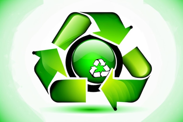 Ícone de reciclagem de vetores verde