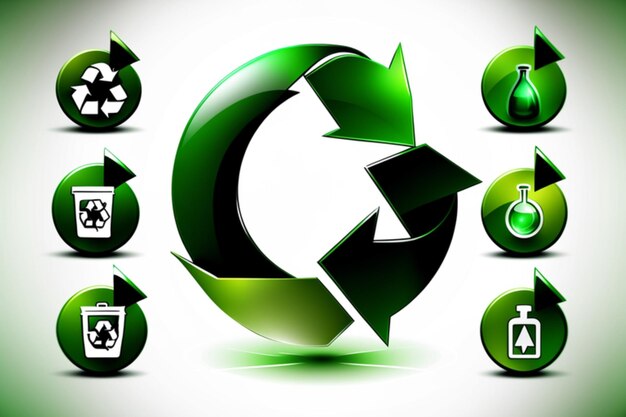 Ícone de reciclagem de vetores verde